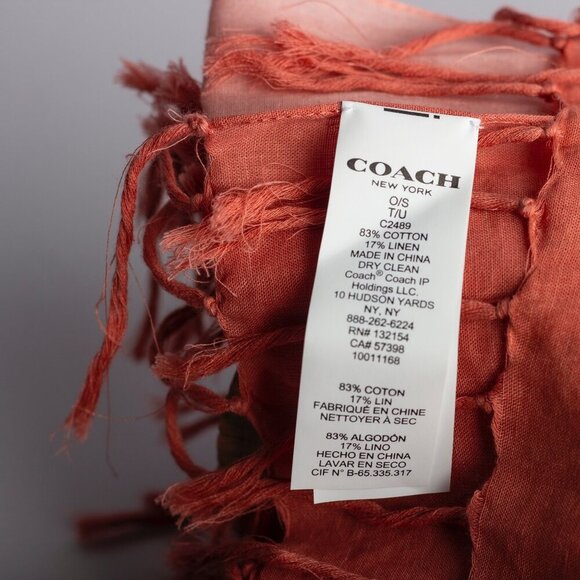 Coach Scarf | Long Scarf in Gradient Pink | Lightweight Designer Summer Scarf - Picture 4 of 9